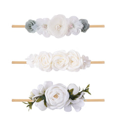 BFNAAgirl floral headband with back cotton pad for gentle comfort.