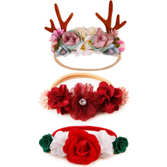 BFNAAgirl floral headband set on a soft nylon elastic band for comfortable wear.