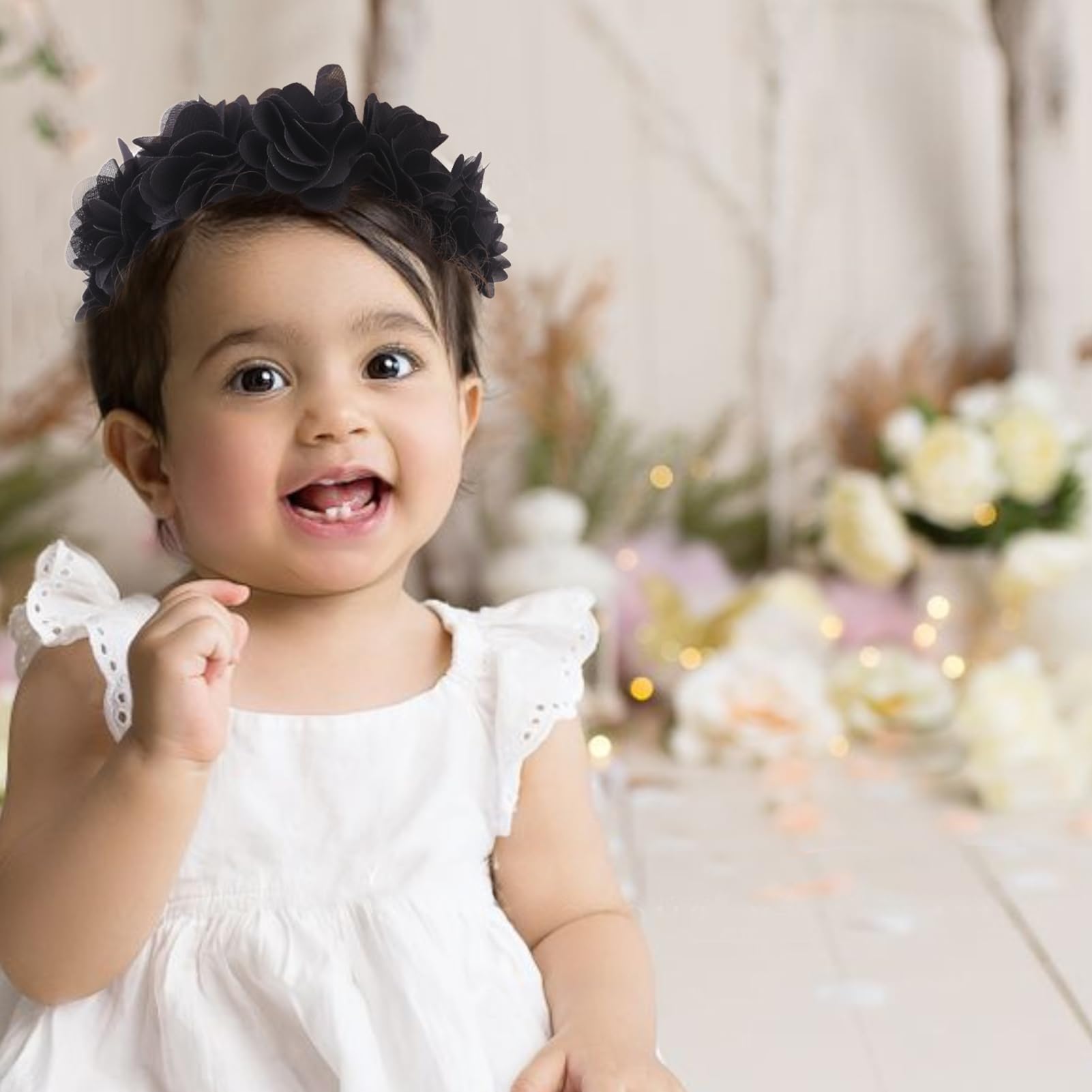 BFNAAgirl three-pcs pack of floral headbands for baby outfits