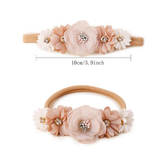 BFNAAgirl nylon elastic headband close-up showing comfortable stretch for growing heads.