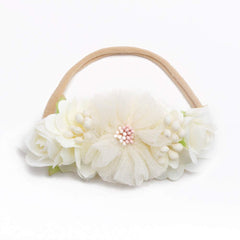 BFNAAgirl headband with rhinestones or pearls adds subtle sparkle for photos and events