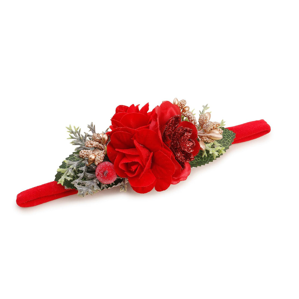 BFNAAgirl headband worn at a wedding or party for a coordinated look