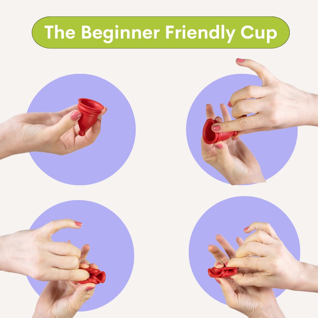 Bfree Cup easy-grip stem aids placement and removal for comfortable handling.