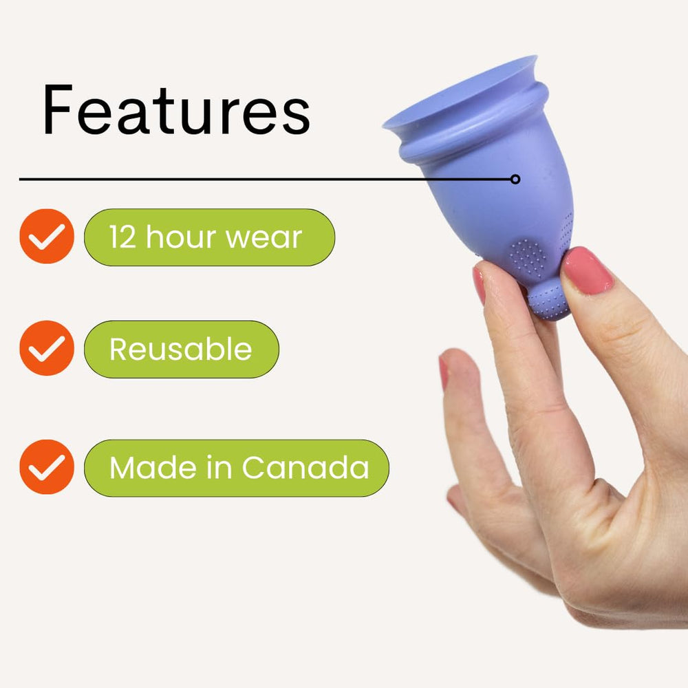 Bfree Cup super-hydrophobic silicone helps resist bio-film for easy care.