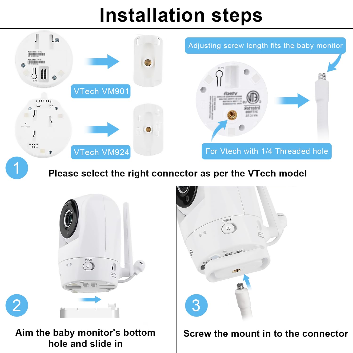 BFYTN easy-install mount requires no screws or tools near crib or furniture.