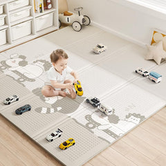 BG-BABYGO baby floor play mat laid flat showing foldable design for portable use