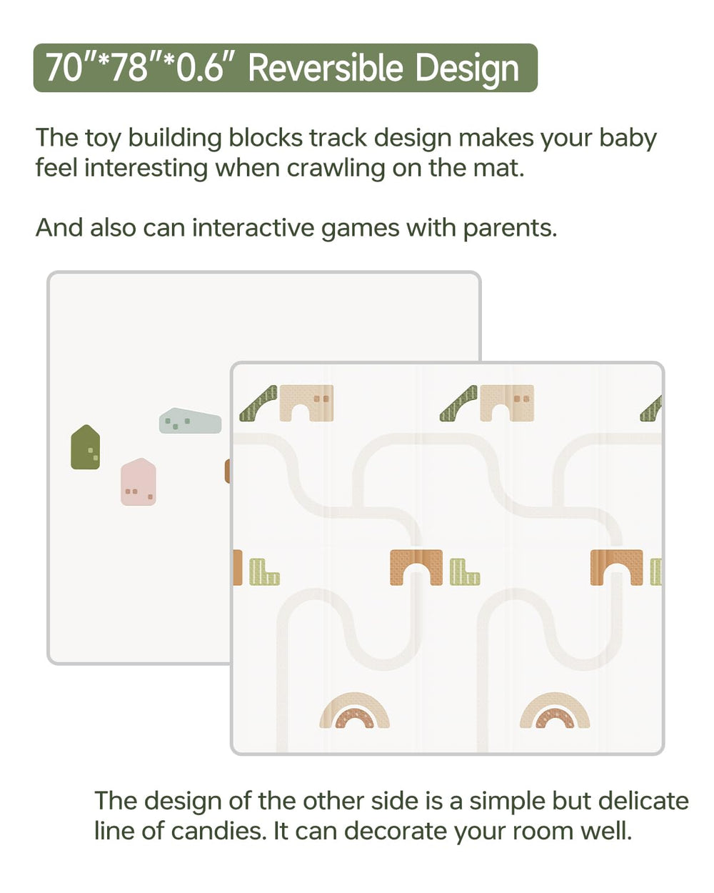 BG-BABYGO play mat 0.6-inch thickness cushions little crawlers