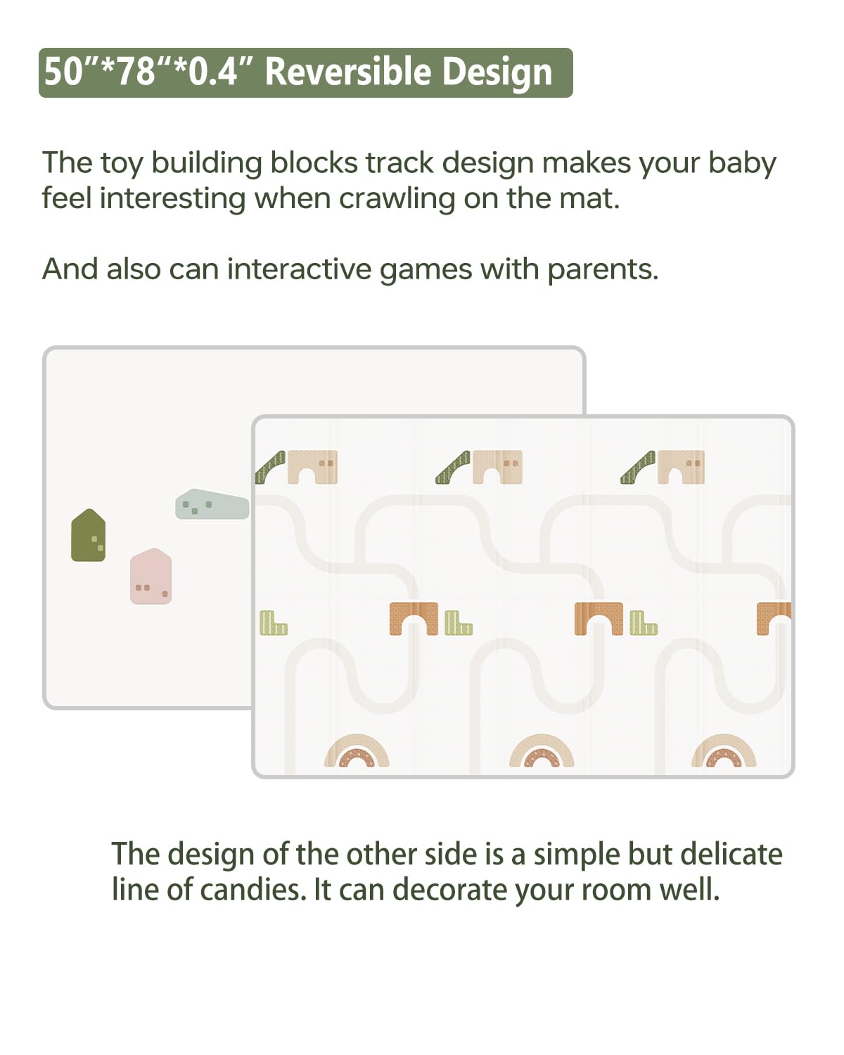 BG-BABYGO mat 0.6 inch thickness for soft, cushioned play