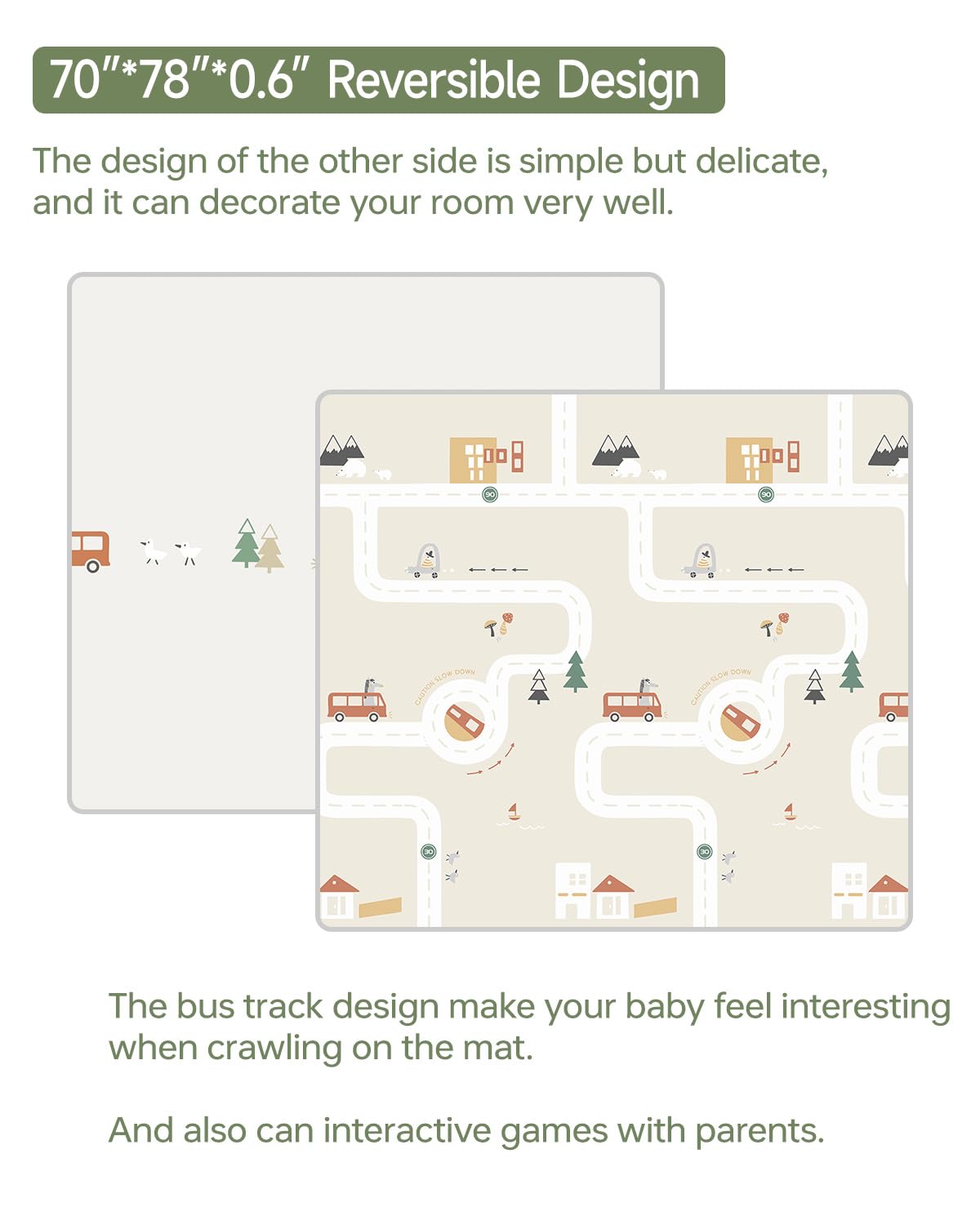 BG-BABYGO crawling mat is non-toxic and safe for daily play.