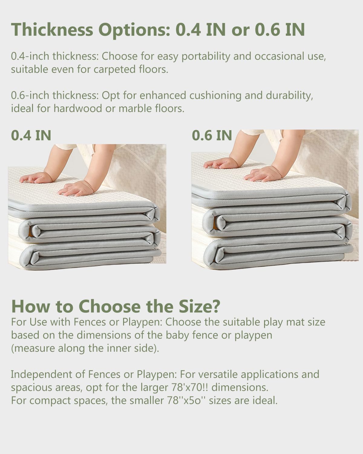 BG-BABYGO play mat easy-clean waterproof surface simplifies mess cleanup