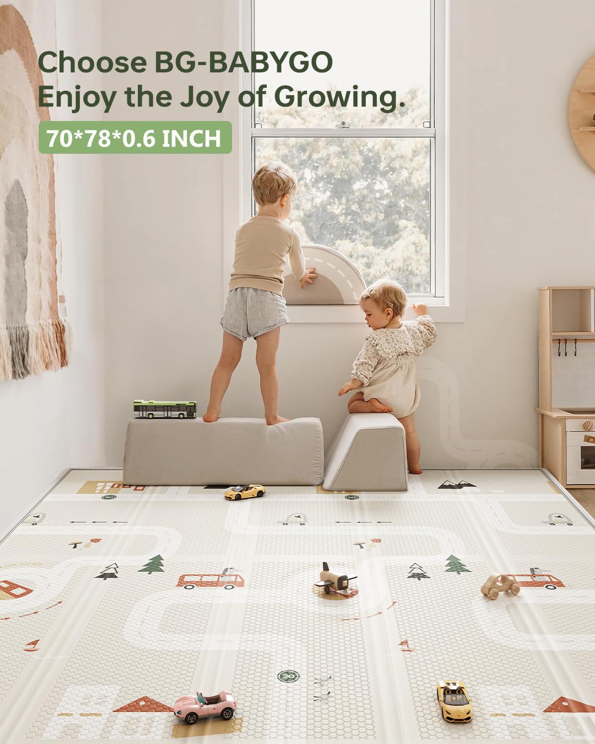 BG-BABYGO mat folds compactly for travel and storage