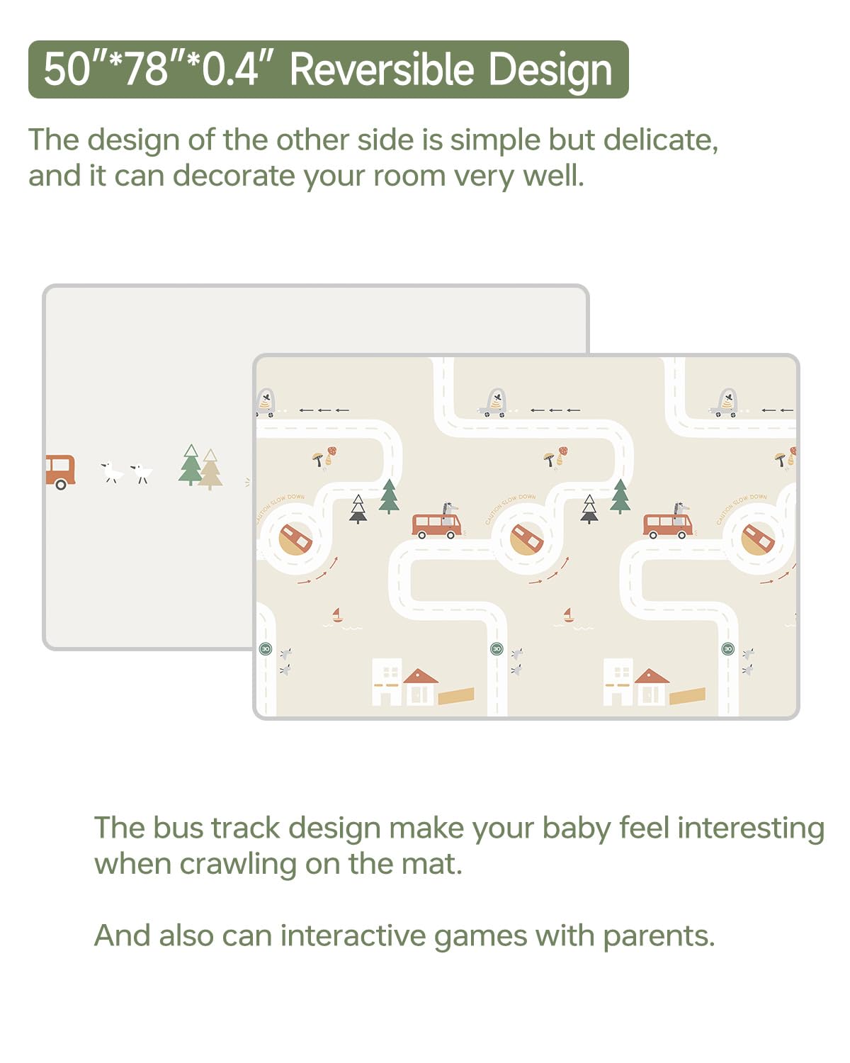 BG-BABYGO mat features a waterproof, wipe-clean surface