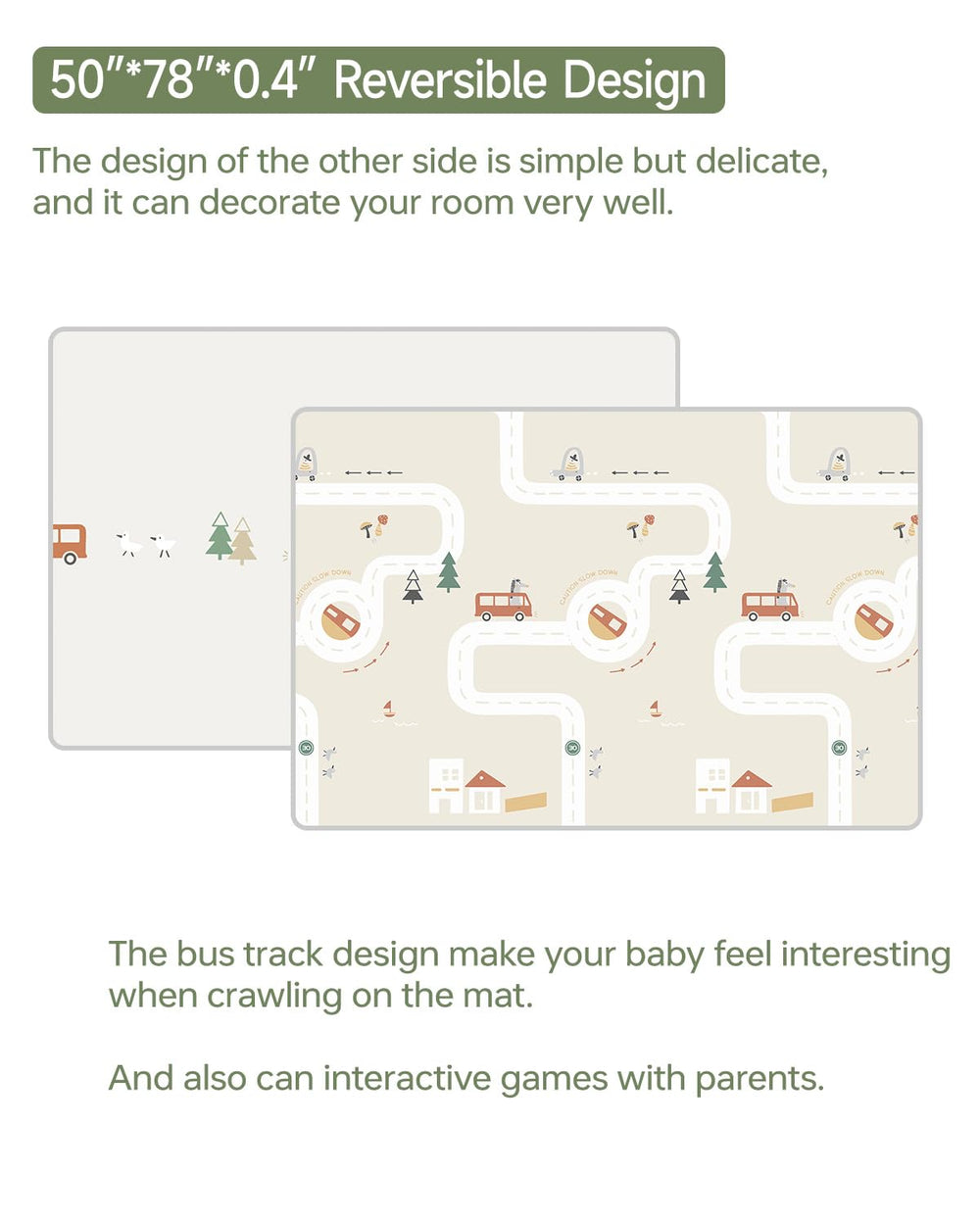 BG-BABYGO mat features a waterproof, wipe-clean surface