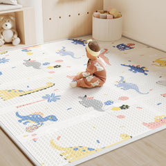 BG-BABYGO Foldable baby play mat in a cozy living room, easy to carry and store