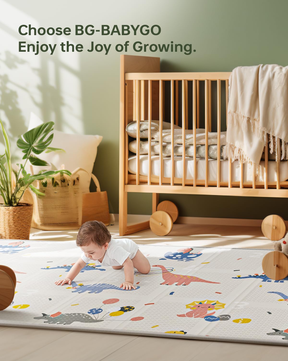 BG-BABYGO Large 50x78 inch play mat laid out in playroom