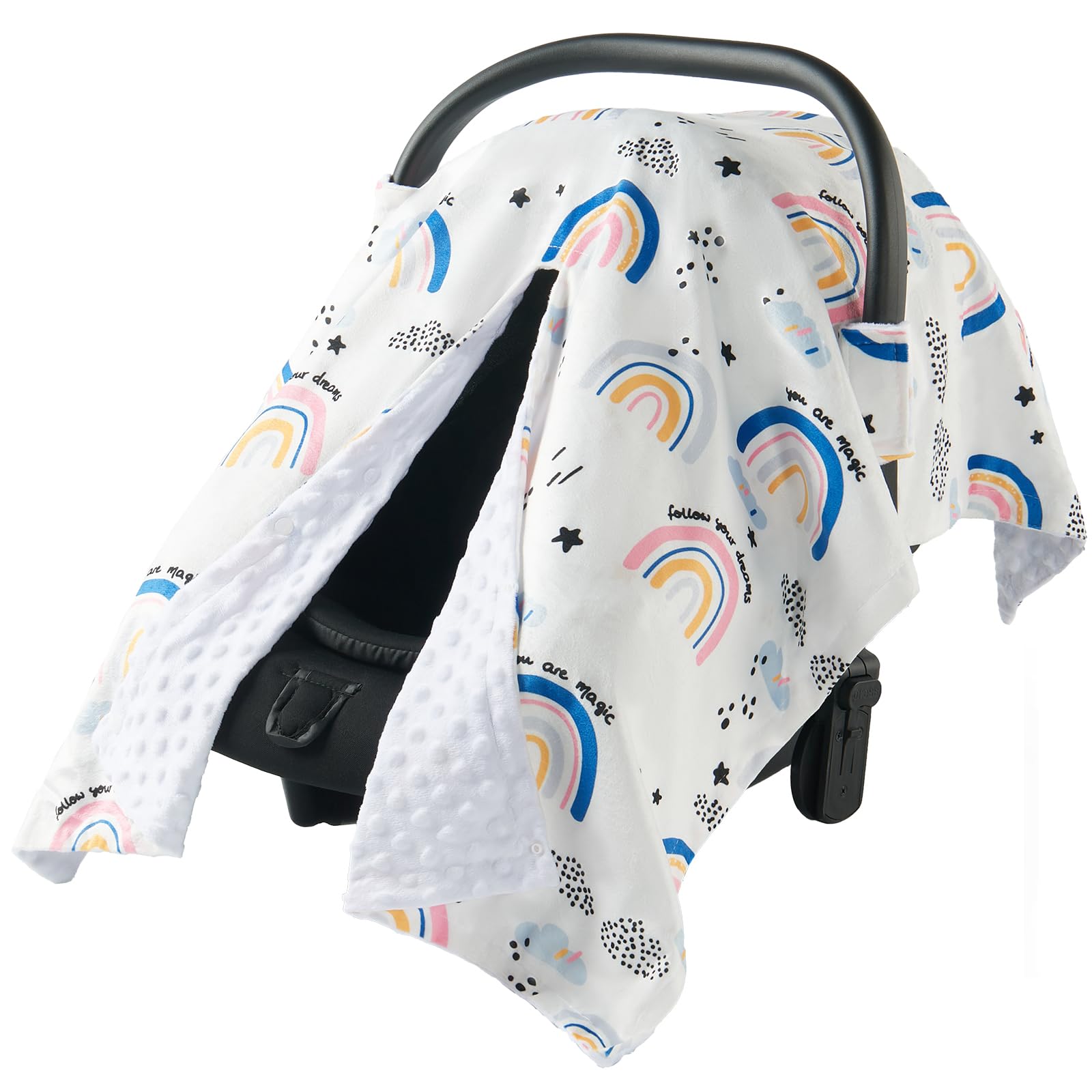 BG-BABYGO car seat cover with 360° coverage protects baby from wind.