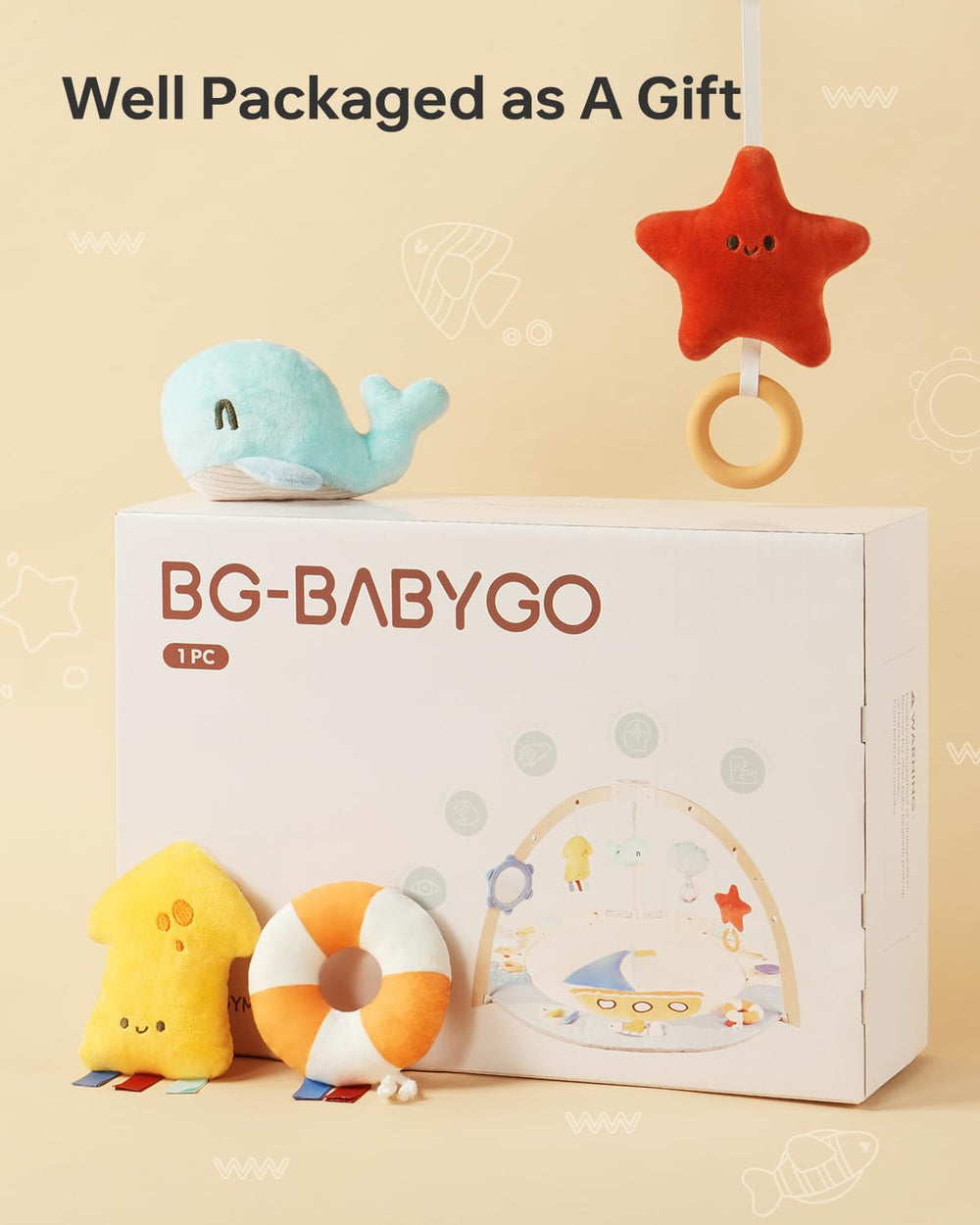 BG-BABYGO Five Zone Mat engages senses during tummy time.