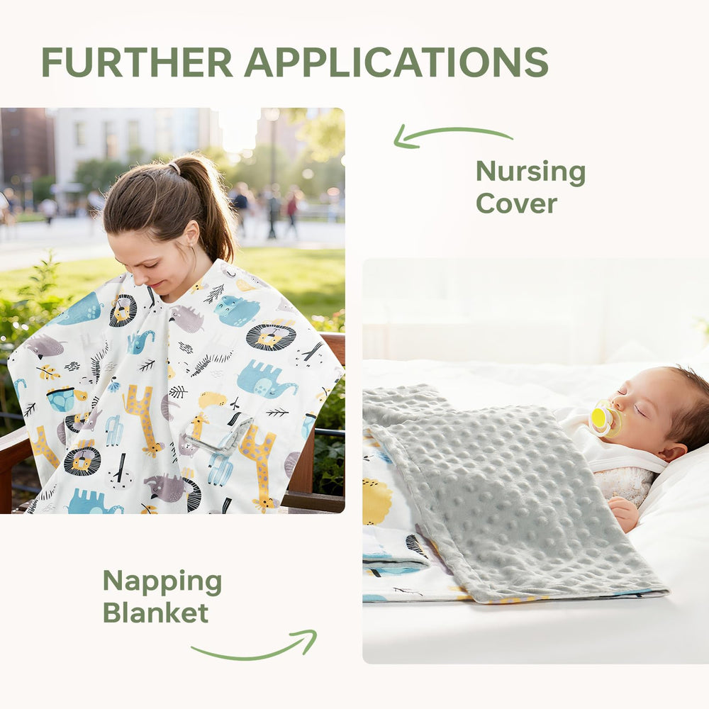 BG-BABYGO multi-use nursing blanket and play mat option.