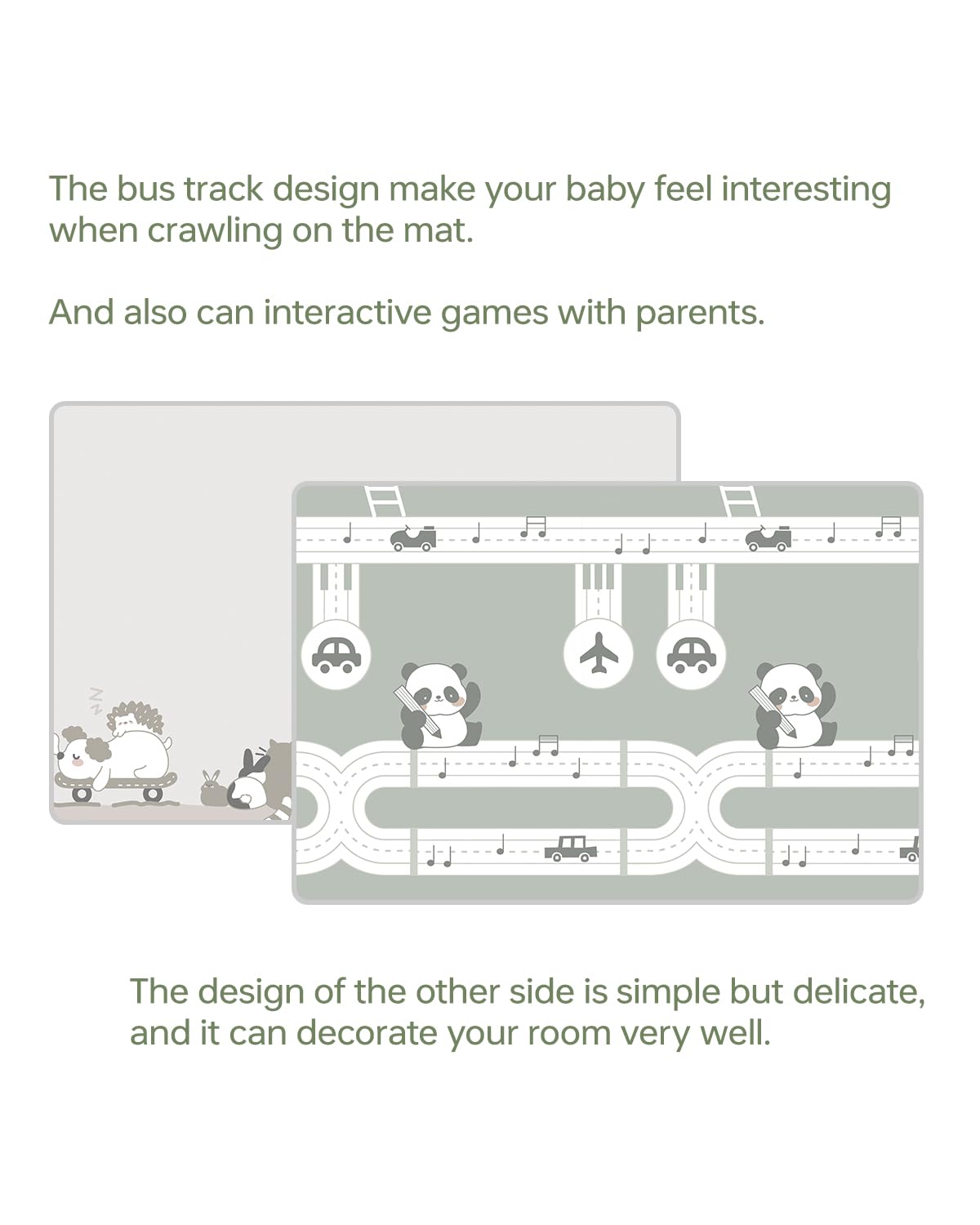 BG-BABYGO padded crawl mat compatible with 50x50 playpens.