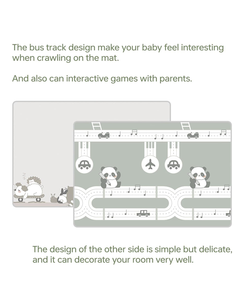 BG-BABYGO padded crawl mat compatible with 50x50 playpens.
