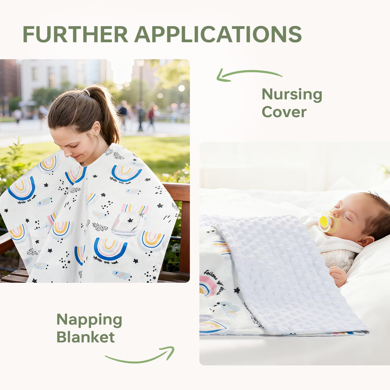 Peekaboo opening lets you check your baby discreetly.
