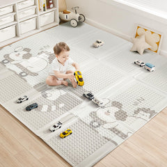 BG-BABYGO reversible design play mat enhances playtime with two cute patterns.