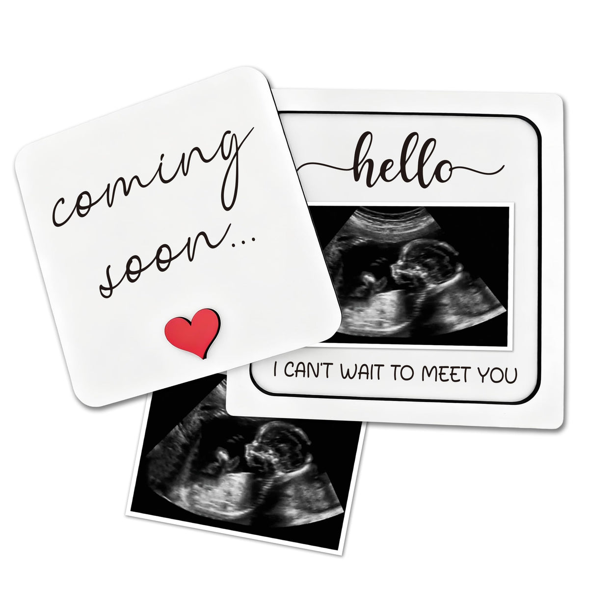 BGFMVS baby coming soon frame displaying ultrasound photo for a heartfelt reveal.
