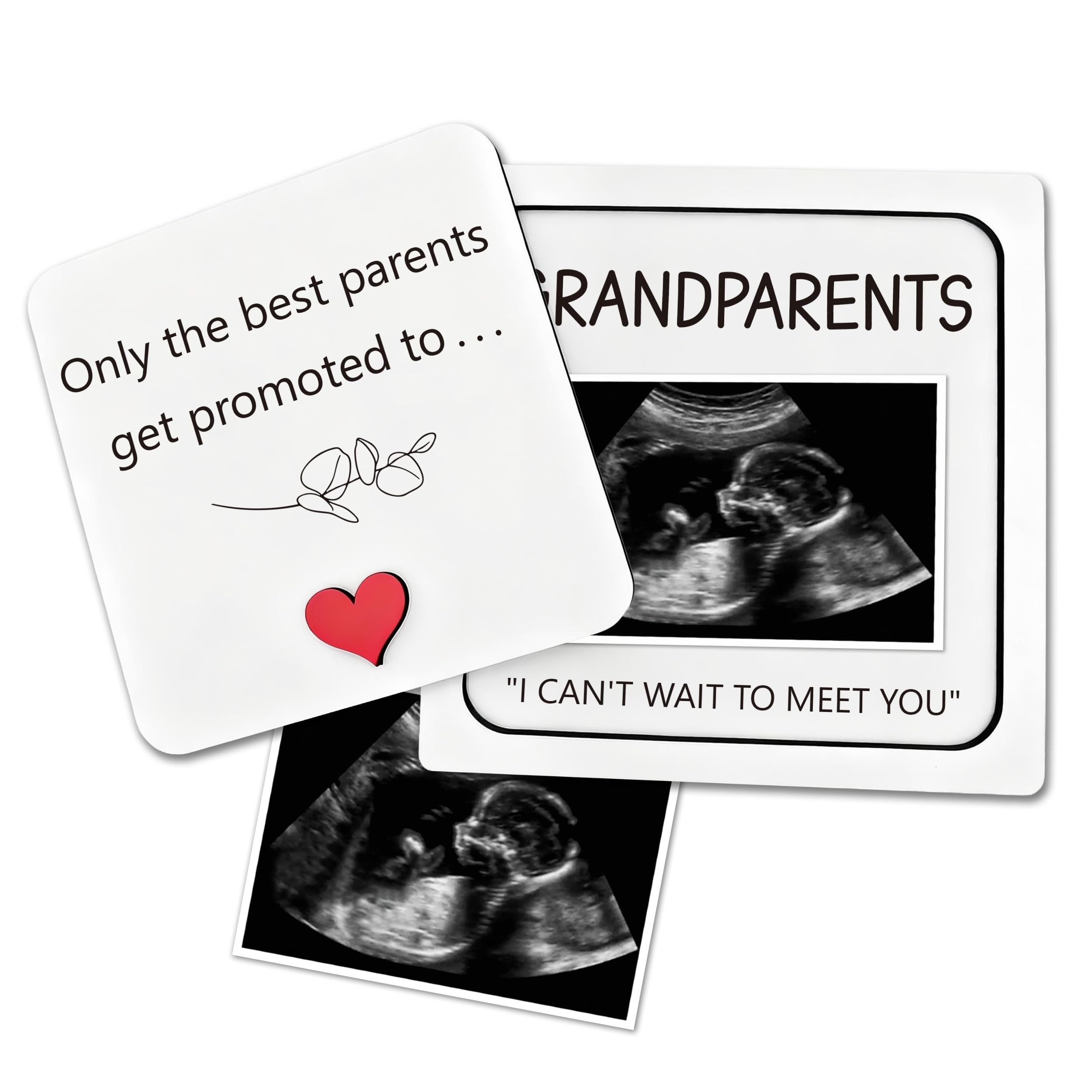 BGFMVS wooden pregnancy announcement frame with ultrasound photo for grandparents.
