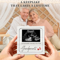 BGFMVS pregnancy announcement sign with heartfelt notes for grandparents.