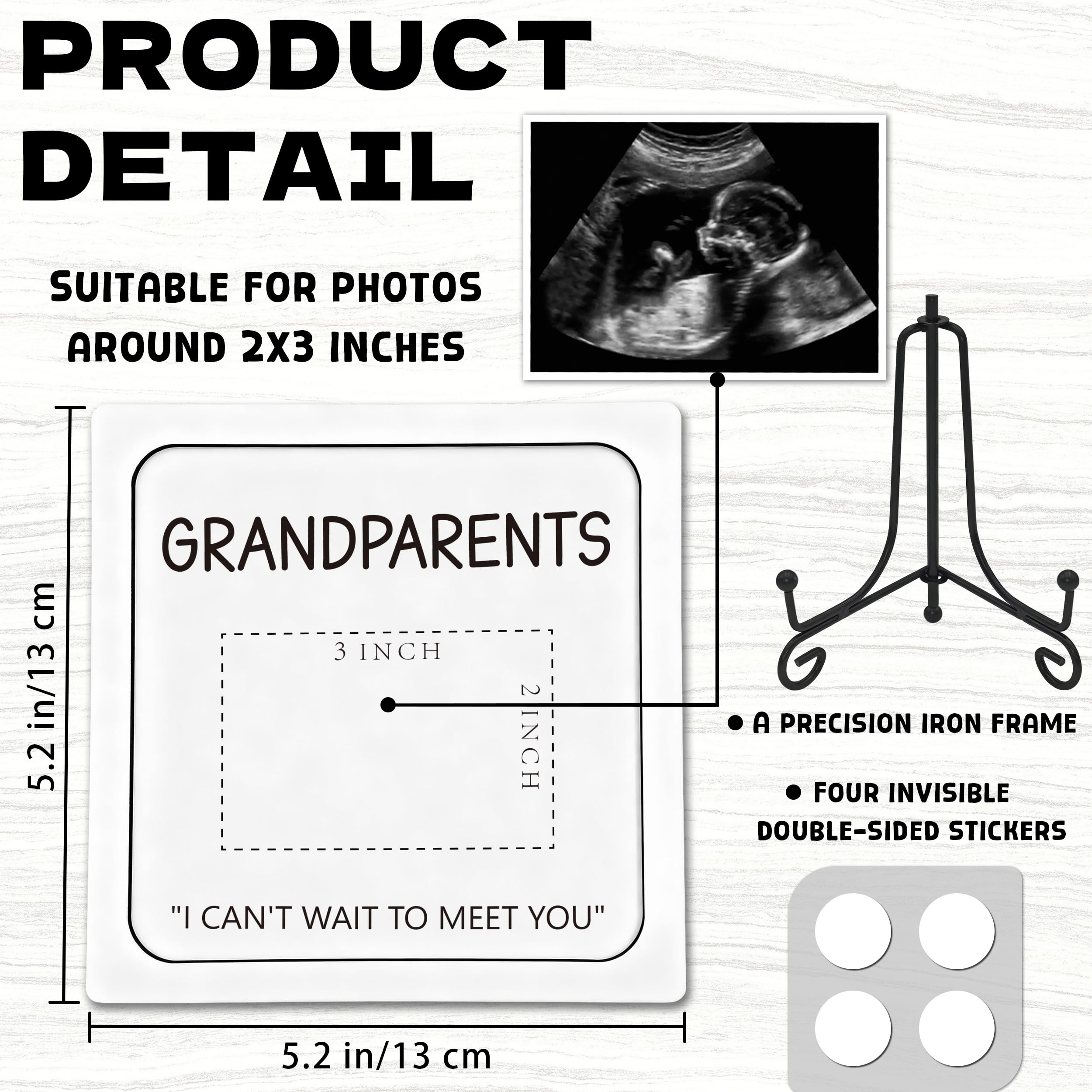 BGFMVS ultrasound photo slot in wooden frame ready for family reveals.