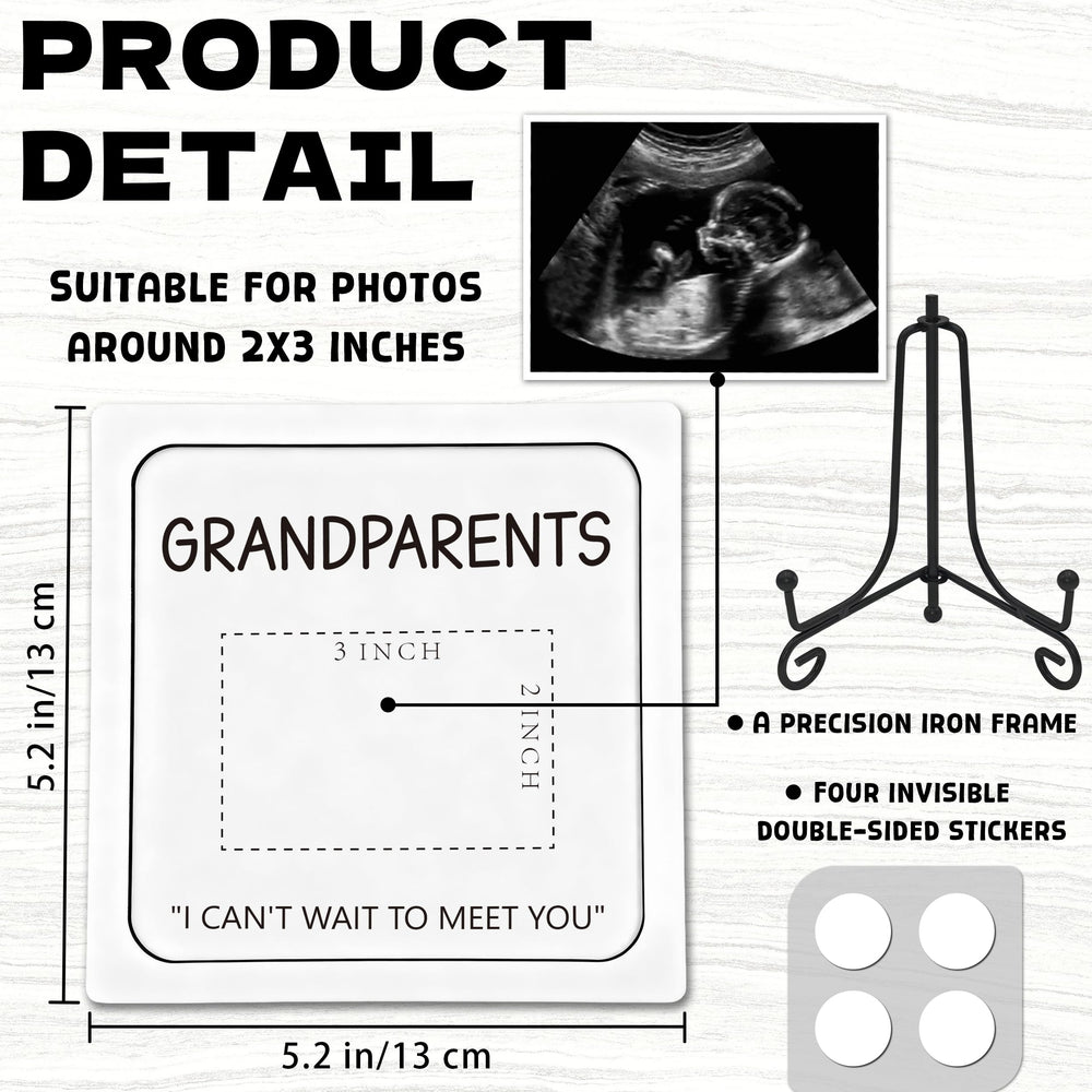 BGFMVS ultrasound photo slot in wooden frame ready for family reveals.