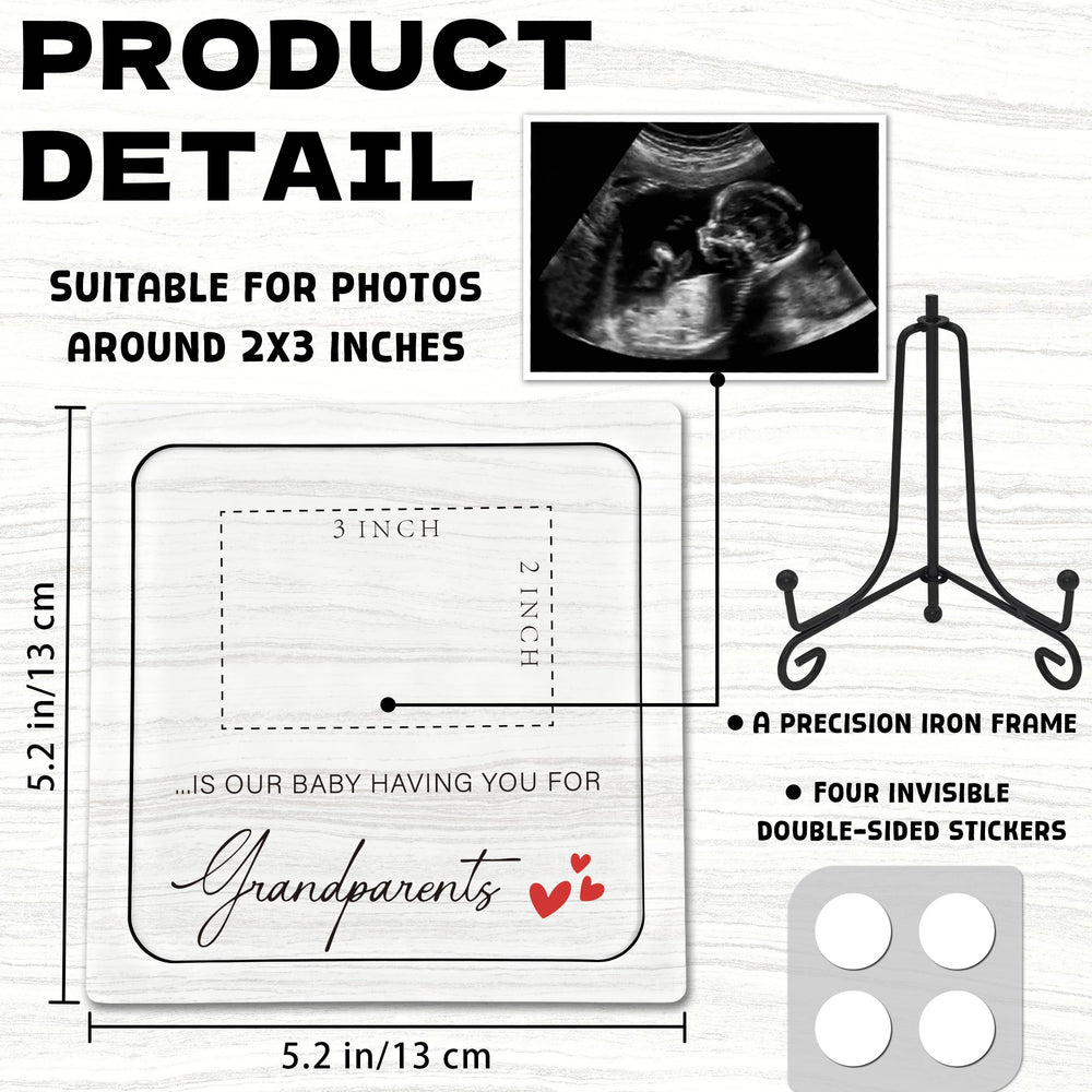 BGFMVS wooden ultrasound photo frame highlighting natural grain and keepsake value.