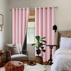 BGment Baby Pink curtain assembly showing easy installation and grommet mounting.