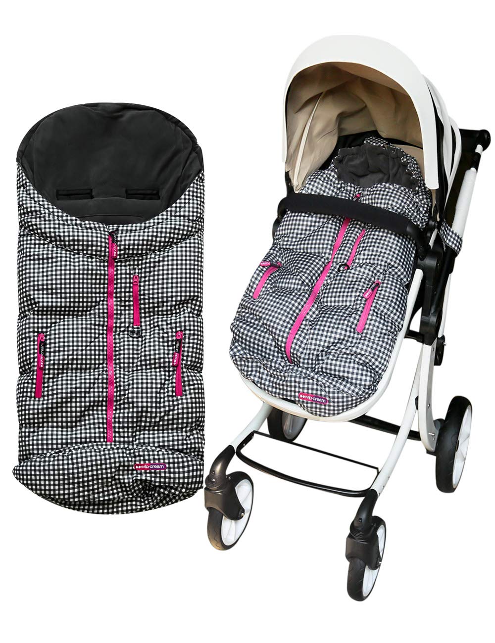 BGX Wipcream waterproof baby stroller sleeping bag front view keeps baby warm outdoors