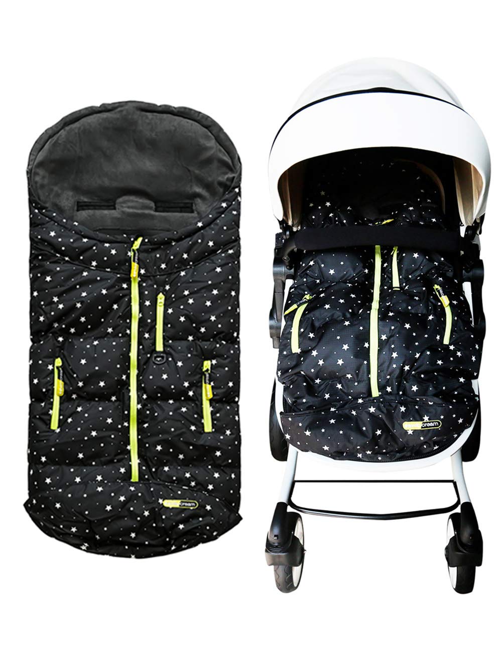 BGX Wipcream waterproof outer fabric shields baby from rain and wind during outdoor strolls.