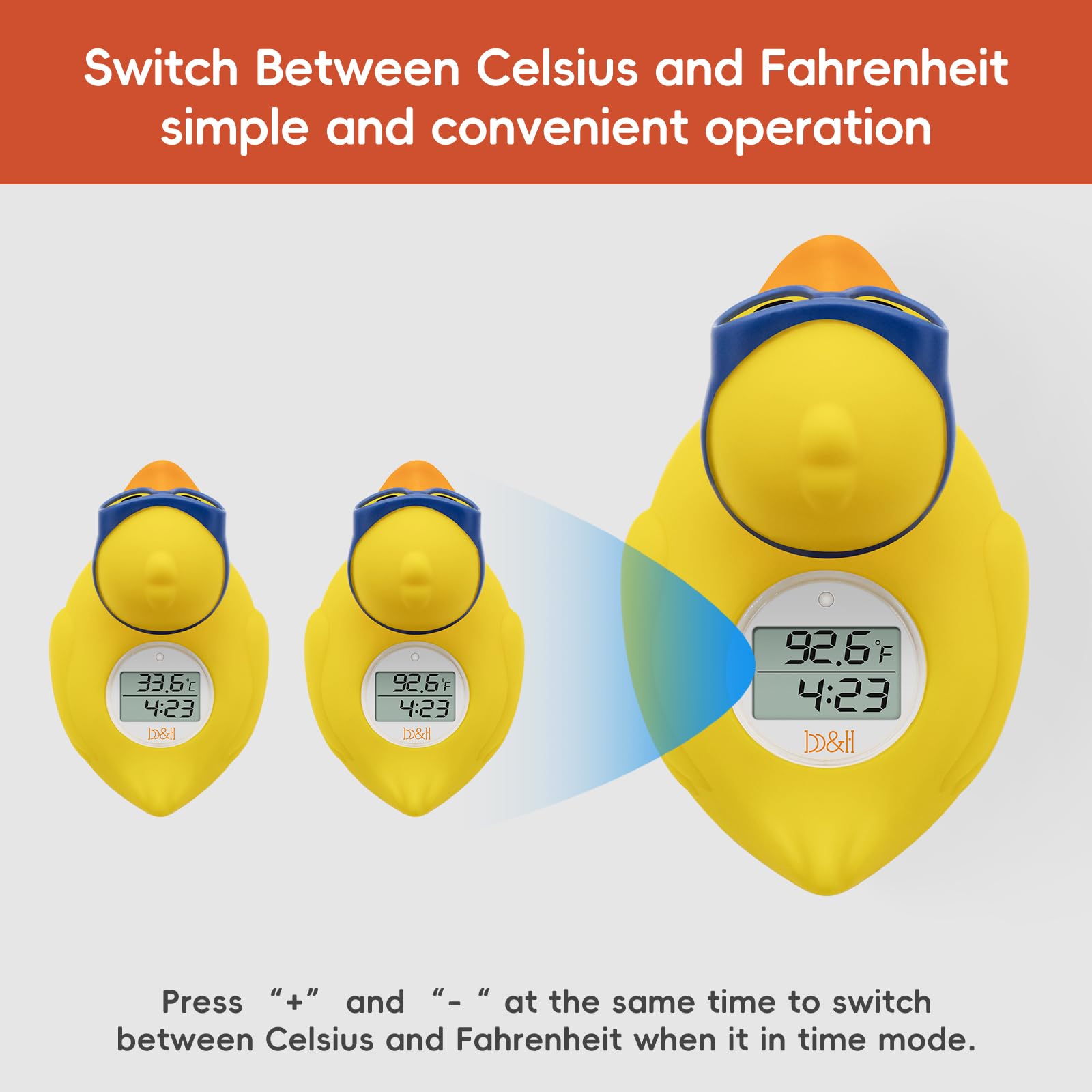 B&H safety alarm indicator alerts when water is too hot or cold.