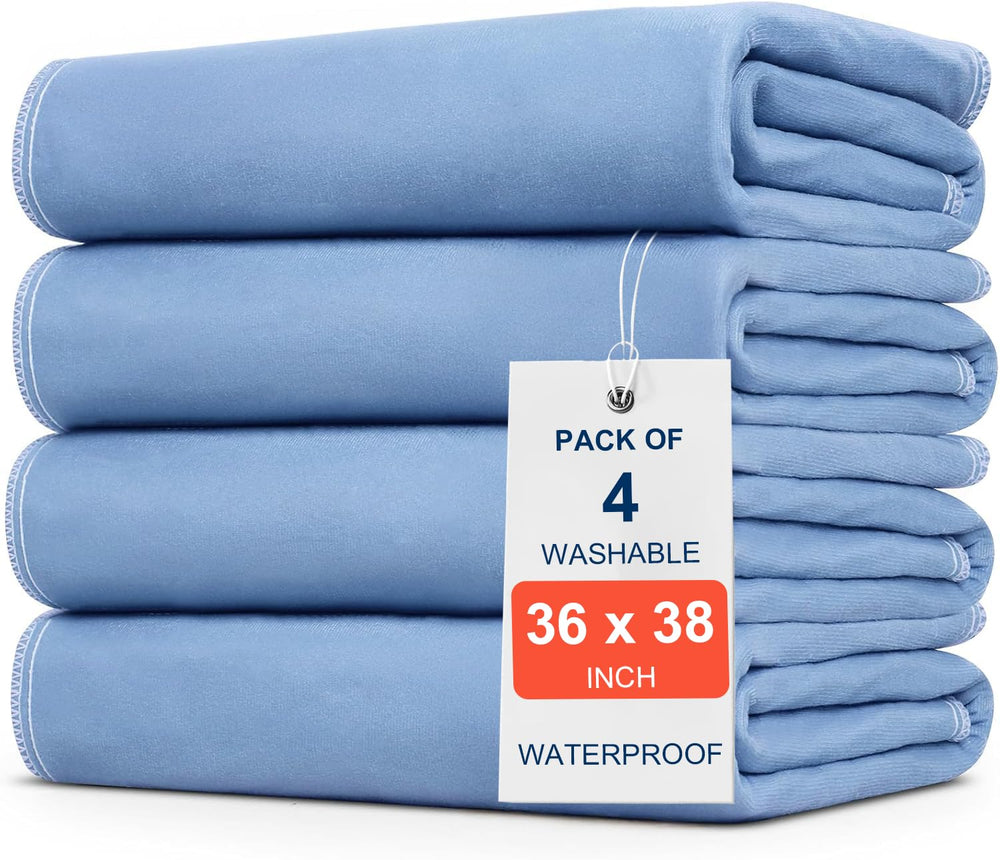 BHVESLL 4-pack bed pad 36x38 provides wide coverage to guard against leaks while sleeping.