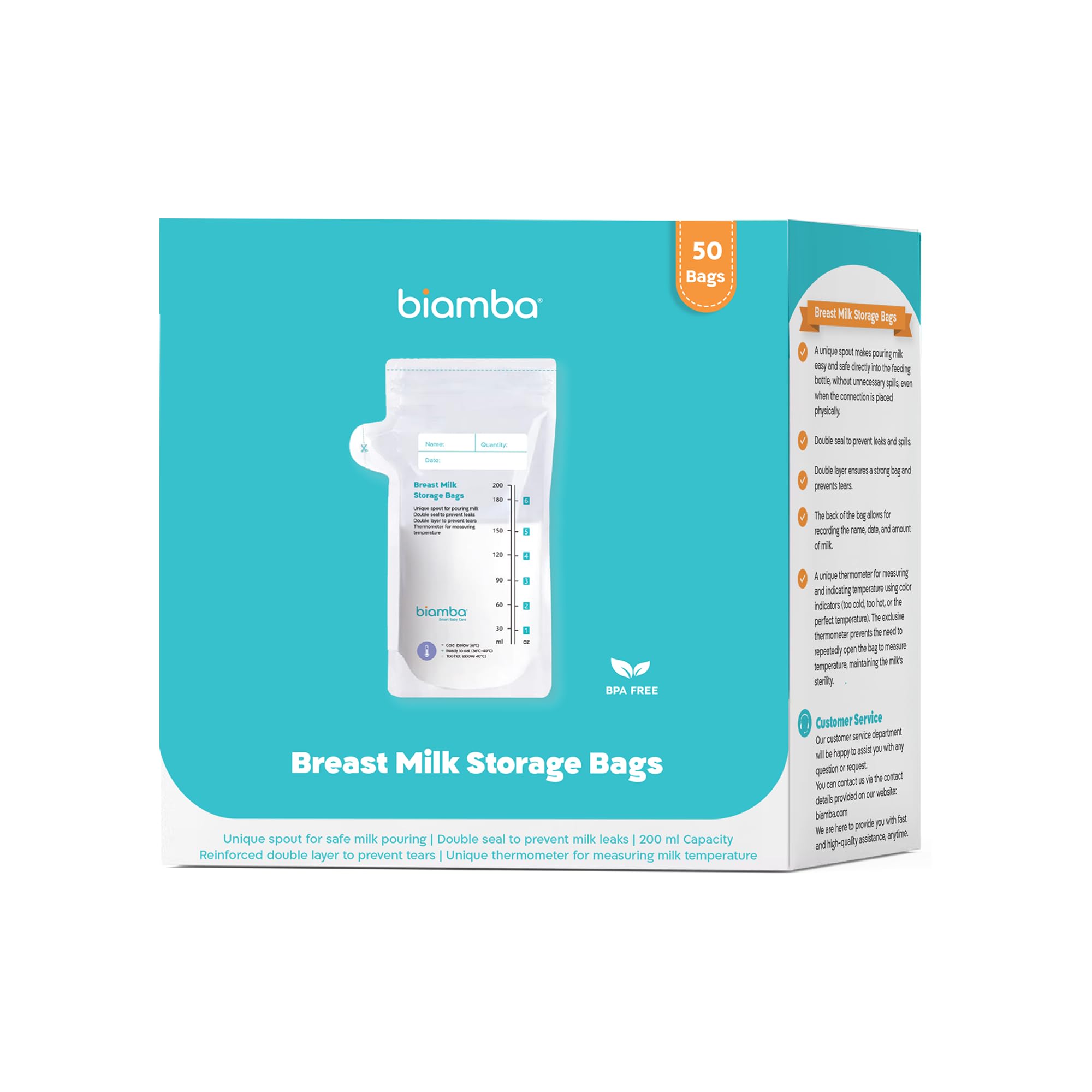 Biamba bags hold 200ml per bag for measured portions