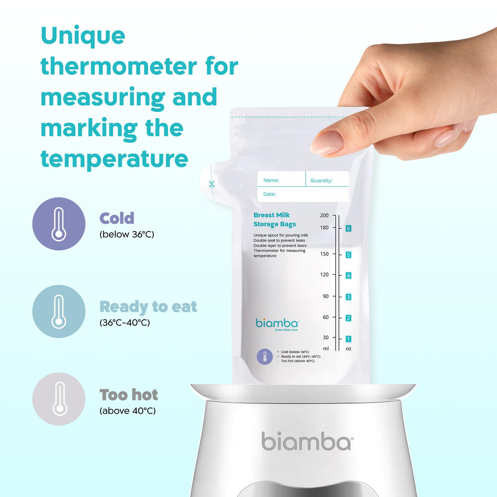 Biamba pre-sterilized breastmilk bags ready for use