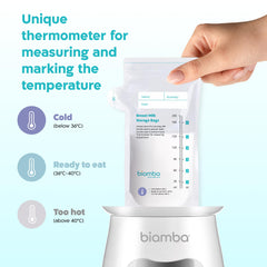 Biamba pre-sterilized breastmilk bags ready for use