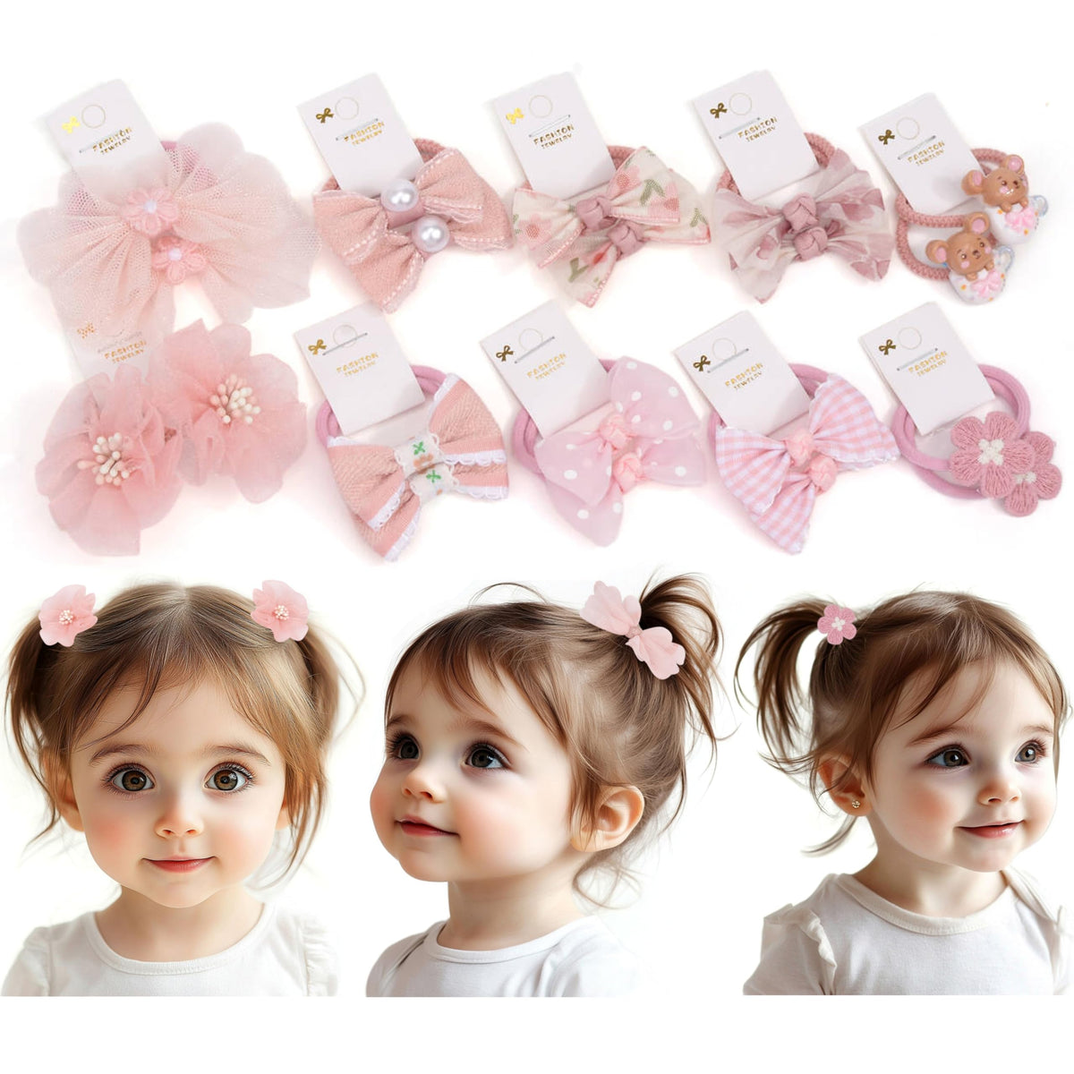 BIANHUAN colorful bows hair ties for toddlers' outfits