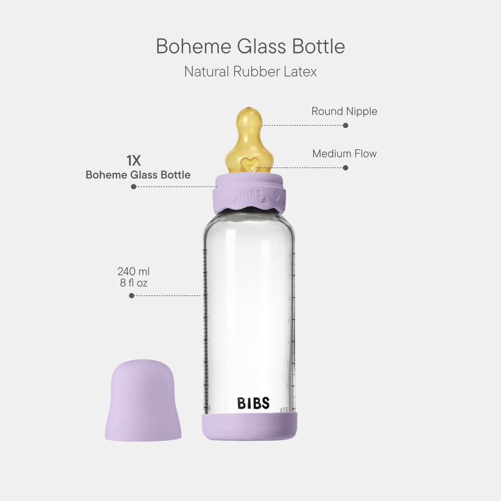 BIBS Boheme anti-colic nipple shown with bottle for smooth feeding.