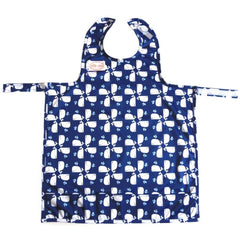 Bib-On full-coverage bib-apron with neck and lap protection for meals