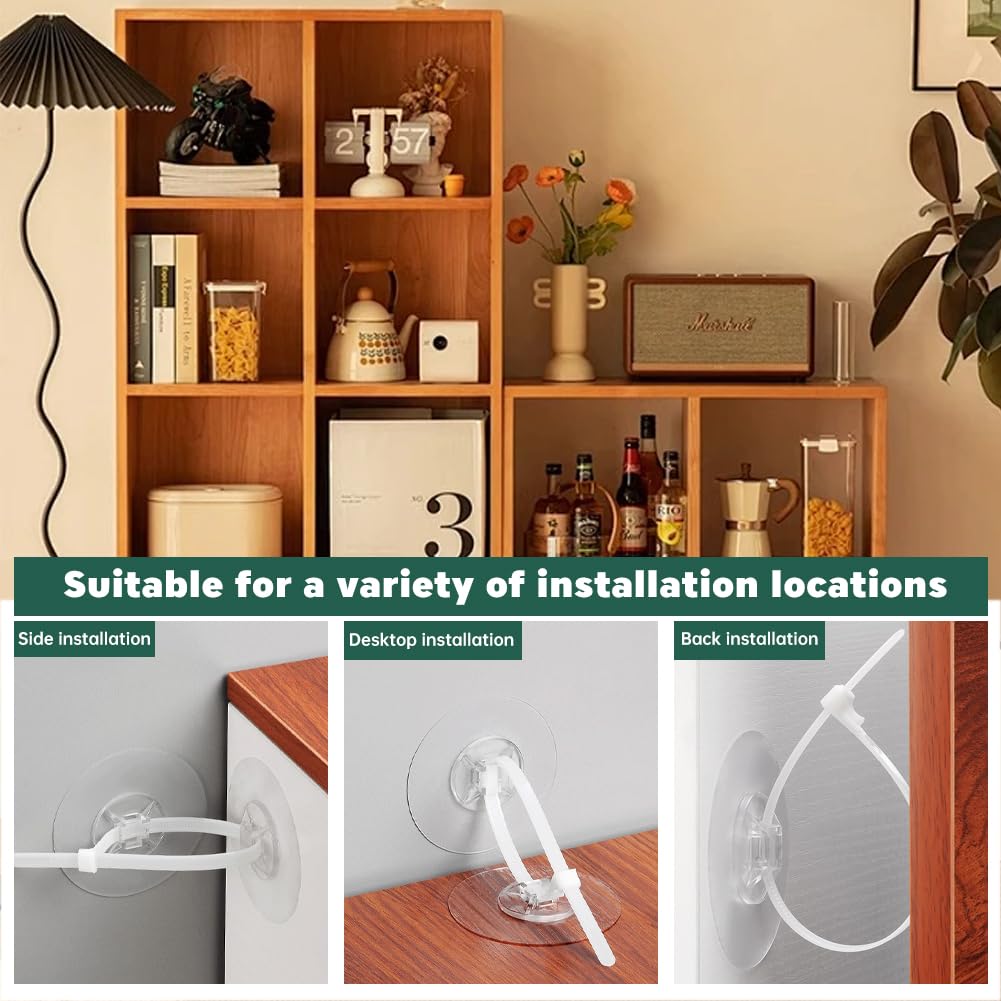 Bibabala quick, no-drill installation for multiple furniture pieces.