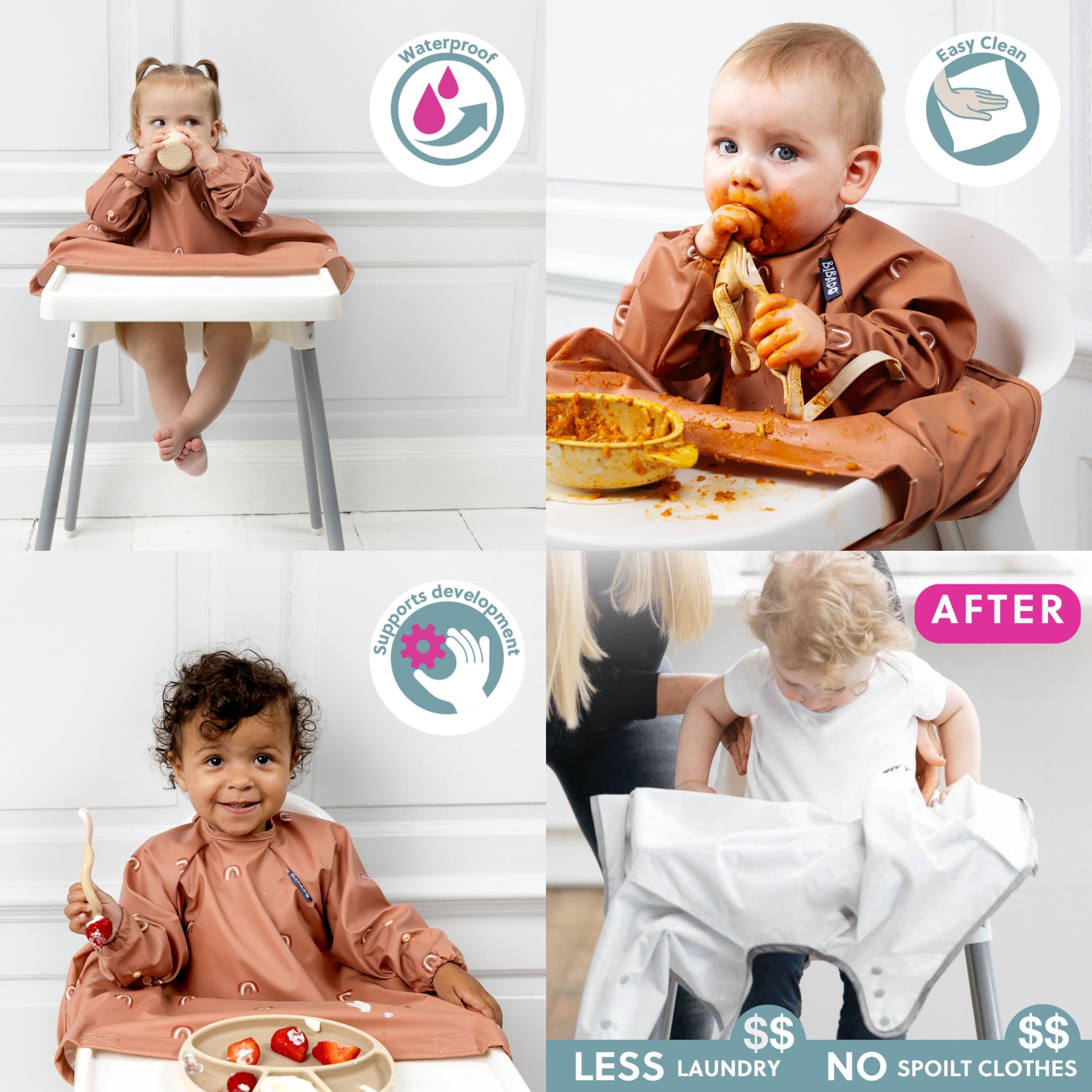 BIBaDO Coverall Bib compatible with strollers for on-the-go feeding