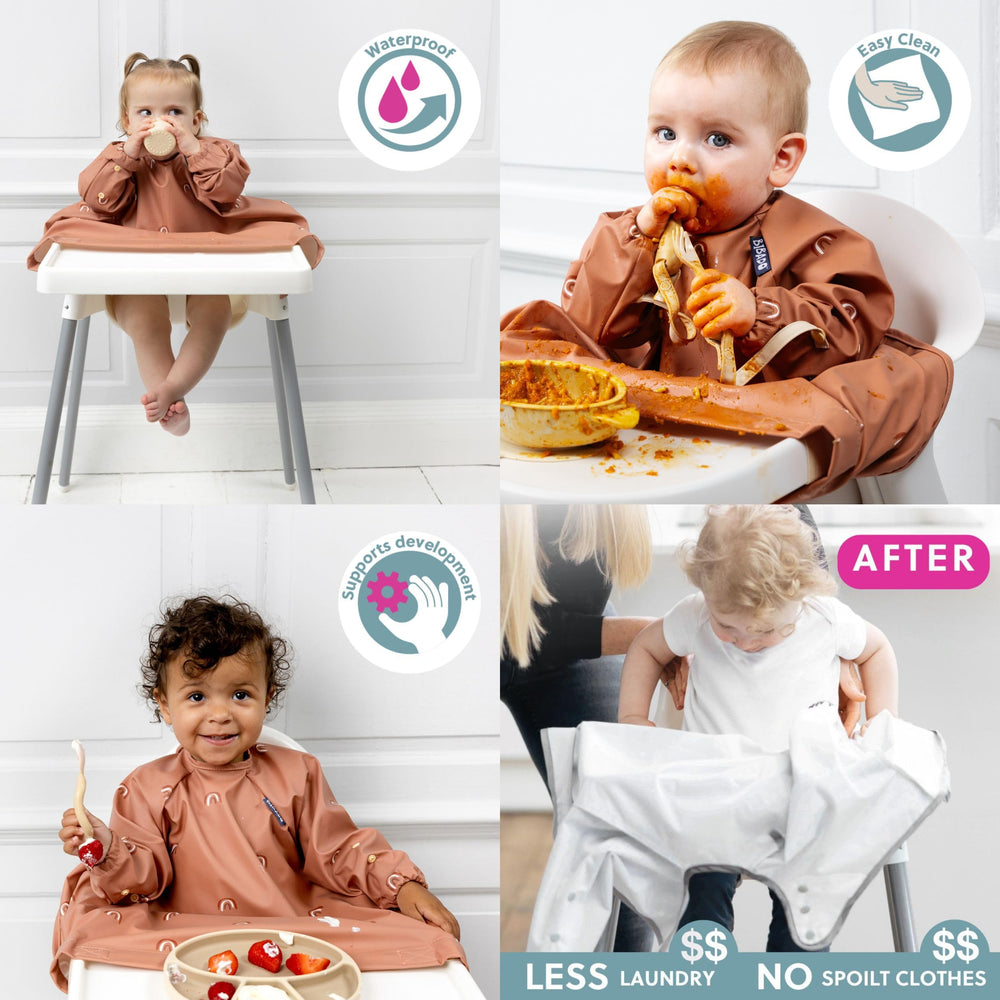 BIBaDO Coverall Bib compatible with strollers for on-the-go feeding