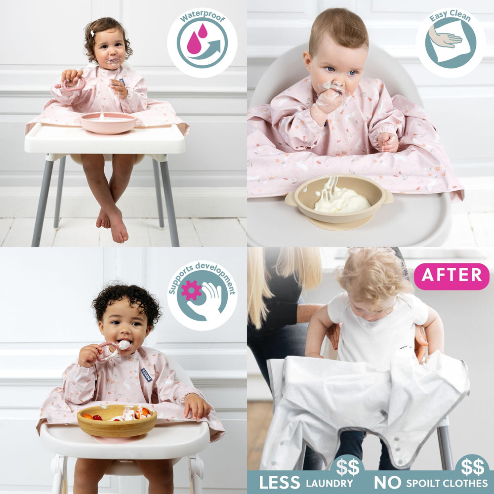 Bibado washable bib at 40°C enables deeper cleaning after spills.