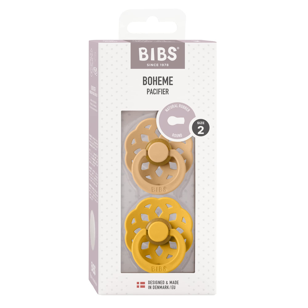 BIBS Boheme Denmark-made pacifier in BPA-free material for safety.