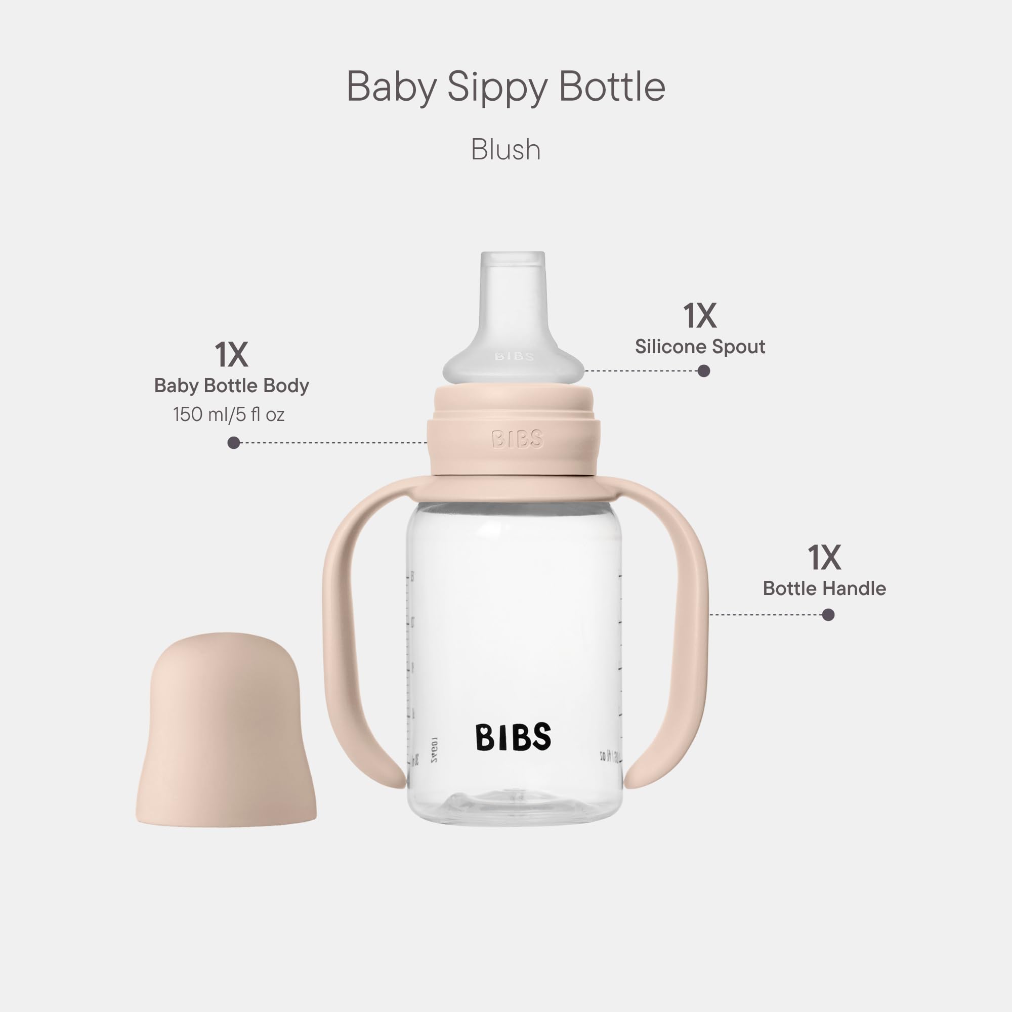 BIBS Sippy Bottle with easy-grip handles for little hands