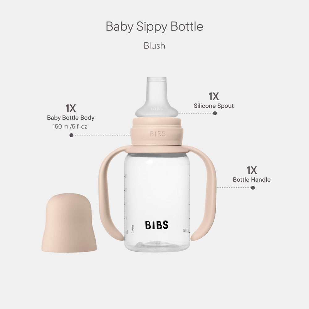 BIBS Sippy Bottle with easy-grip handles for little hands